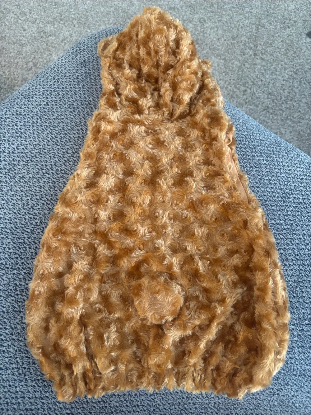 Faux Fur Bear Costume Vest with Bow - Brown & White